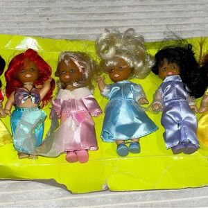 Lovely patsy Disney princess 5” dolls set Lot of 6 vintage retro